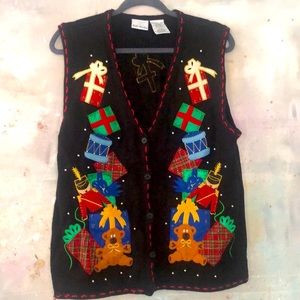 Ugly Christmas cardigan sweater vest